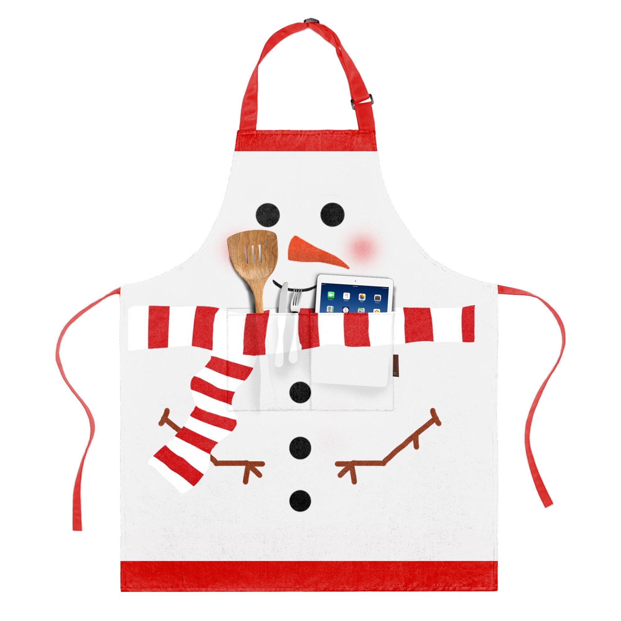 4 Pack Waitress Aprons with 3 Pockets, Black
